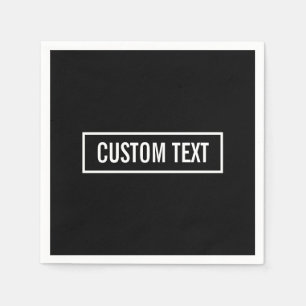 Modern Editable Text in White Logo Style Frame Napkin