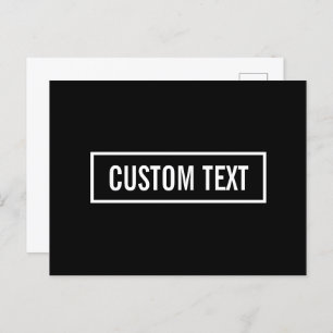 Modern Editable Text in White Logo Style Frame Postcard