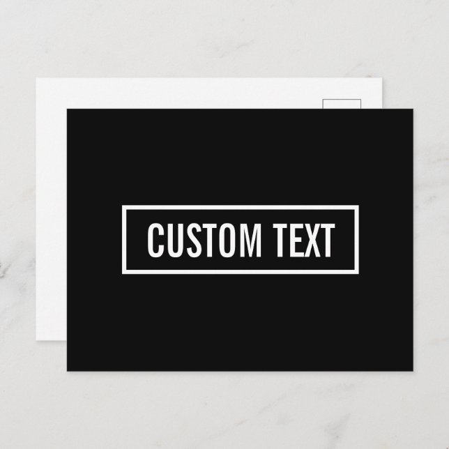 Modern Editable Text in White Logo Style Frame Postcard (Front/Back)