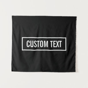 Modern Editable Text in White Logo Style Frame Tapestry