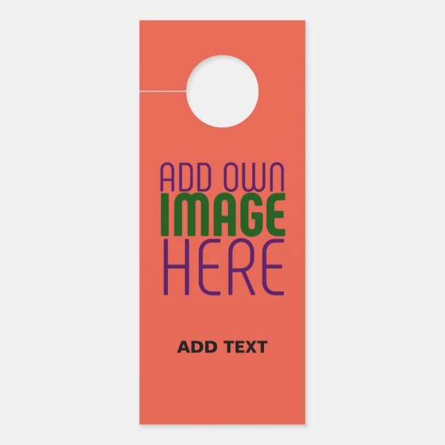  MODERN EDITABLE TOMATO RED IMAGE TEXT TEMPLATE DOOR HANGER (Front)