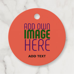 MODERN EDITABLE TOMATO RED IMAGE TEXT TEMPLATE FAVOUR TAGS