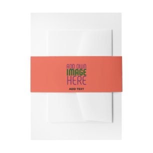 MODERN EDITABLE TOMATO RED IMAGE TEXT TEMPLATE INVITATION BELLY BAND