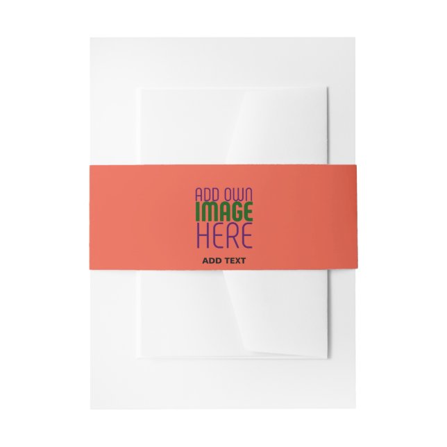 MODERN EDITABLE TOMATO RED IMAGE TEXT TEMPLATE INVITATION BELLY BAND (Front Example)