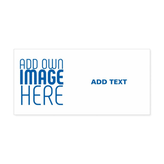 MODERN EDITABLE WHITE IMAGE TEXT TEMPLATE BLUE SELF-INKING STAMP (Design)