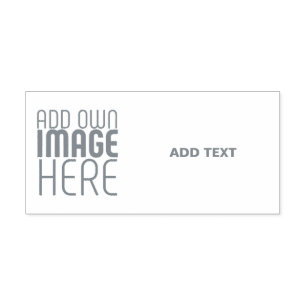 MODERN EDITABLE WHITE IMAGE TEXT TEMPLATE GREY SELF-INKING STAMP