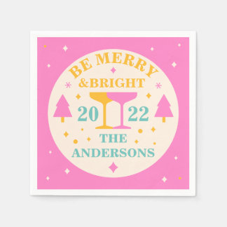 Modern, editable with bright colours Christmas Napkin