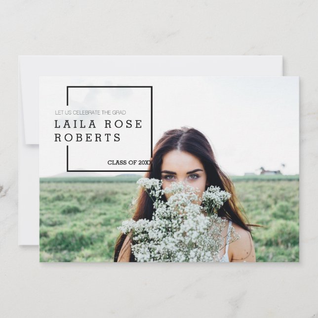 Modern Editorial | Graduation Celebration Photo Invitation (Front)