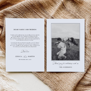 Modern Editorial Monochrome Black & White Wedding  Thank You Card