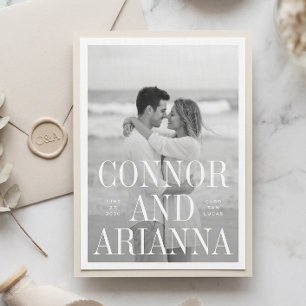 Modern Editorial Overlay Photo Wedding Save The Date