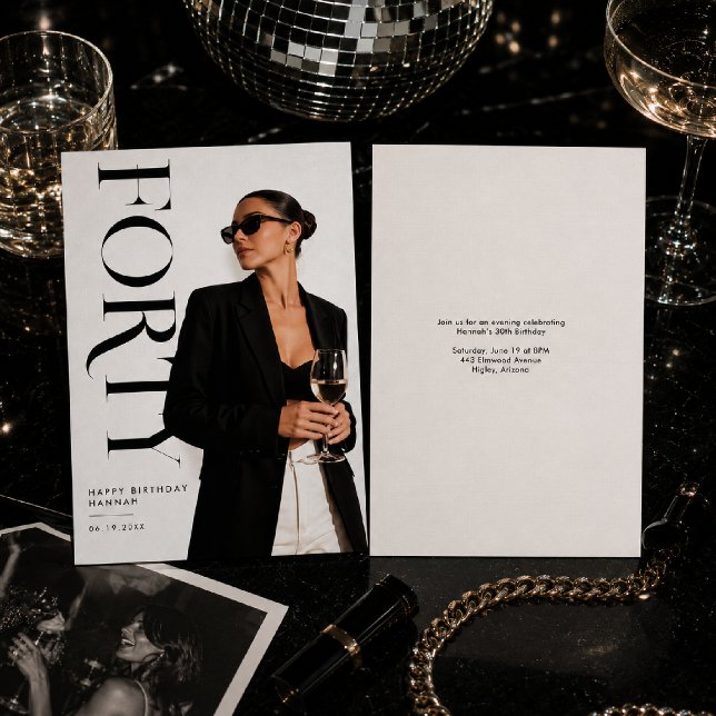 Modern Editorial Photo Pop Birthday Invitation (Creator Uploaded)