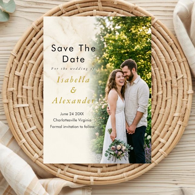 Modern Editorial Photo Save the Date with QR Code (Creator Uploaded)