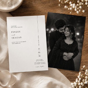 Modern Editorial Photo Wedding  Invitation
