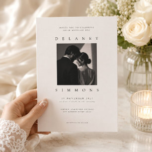 Modern Editorial Portrait Wedding Invitation