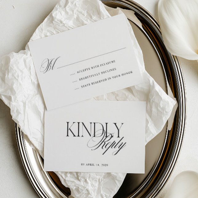 Modern Editorial Typography Wedding RSVP Card (Modern Editorial Typography Wedding RSVP Card)