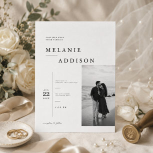 Modern Editorial Wedding Invitation Template.