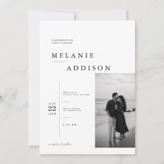 Modern Editorial Wedding Invitation Template.