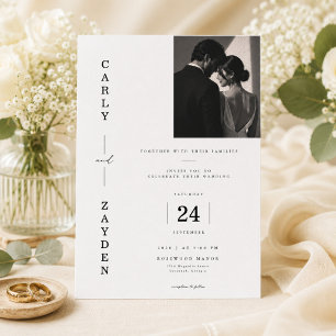 Modern Editorial Wedding Invitation with Photo