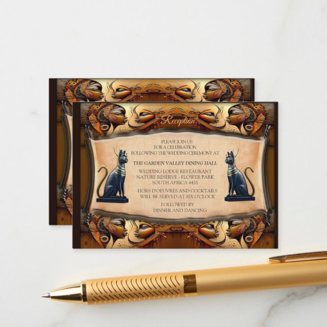 Modern Egyptian, Islamic, Arabic & African design Enclosure Card (Front/Back In Situ)