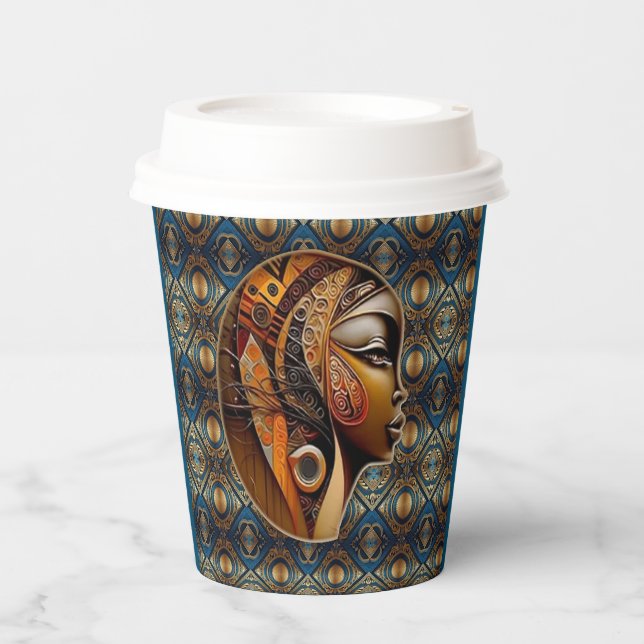 Modern Egyptian, Islamic, Arabic & African design Paper Cups (Front)