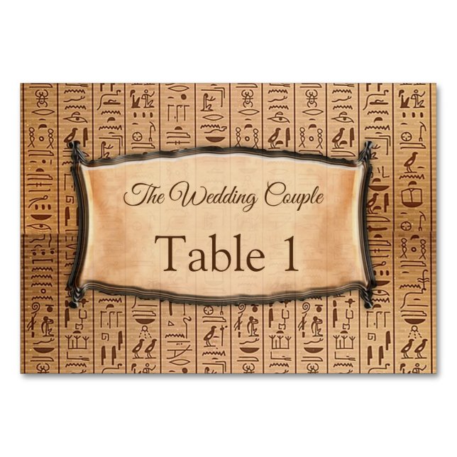 Modern Egyptian, Islamic, Arabic & African design Table Number (Front)