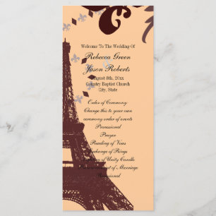 modern eiffel tower vintage paris wedding programs