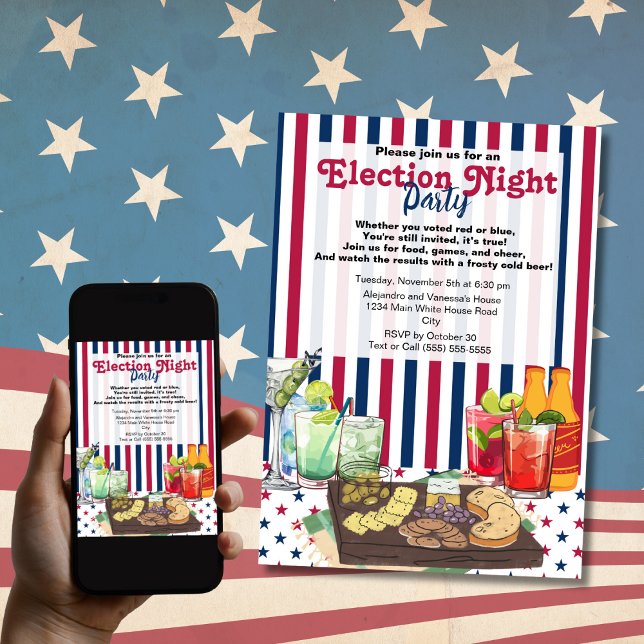 Modern Election Night Party 2024 Invitation (Creator Uploaded)