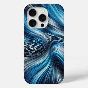 Modern Electric Blue Cyber Flow Phone Case 