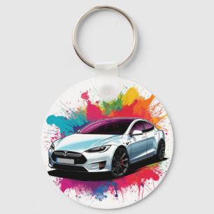 Modern Electric Car Key Ring