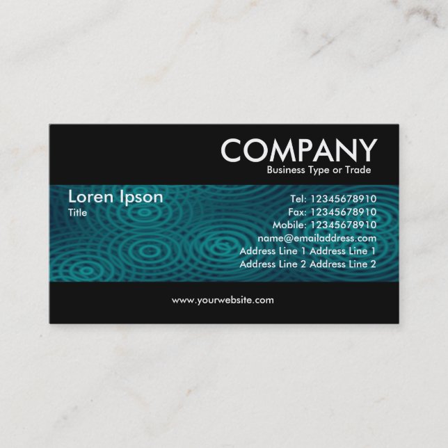 Modern - Electric Rain Dark Turquoise Business Card (Front)