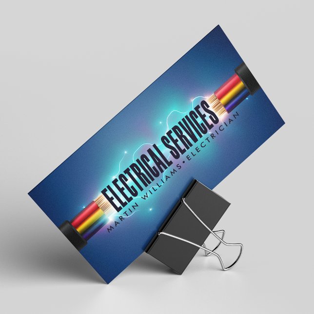 Modern Electric Wire Electrician Business Card (Creator Uploaded)