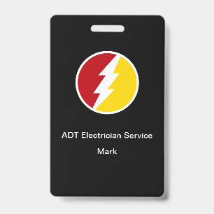 Modern Electrician Employee ID Name Badges Badge