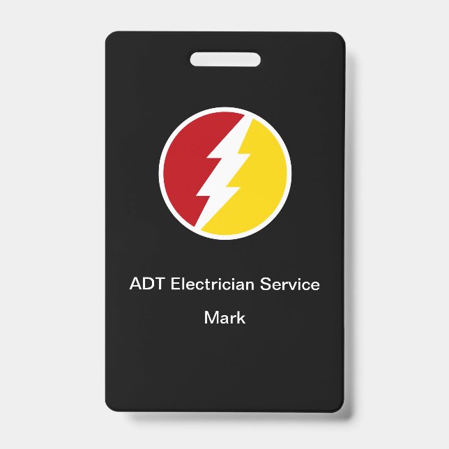 Modern Electrician Employee ID Name Badges Badge (Front)