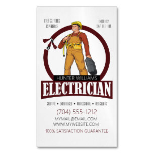Modern Electrician Lighting Electricity Handyman Magnetic Business Card