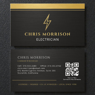 Modern Electrician QR Code Business Card