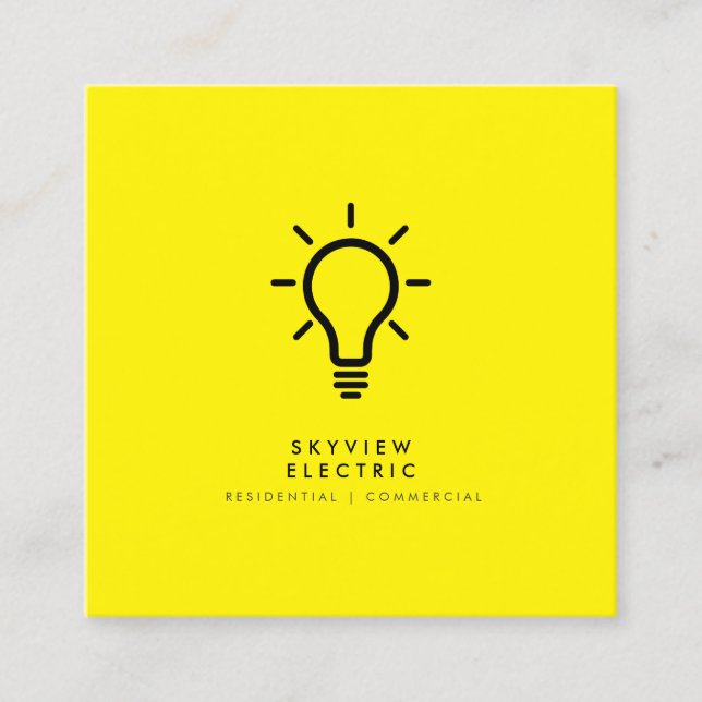 Modern Electrician Services Business Card (Front)