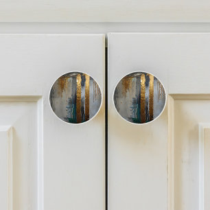Modern Elegance Abstract Gold Ceramic Knob
