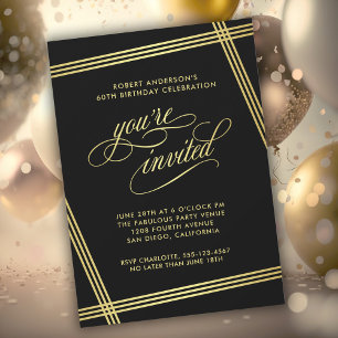 Modern Elegance Birthday Party Invitation