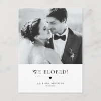 Modern Elegance Black Typography Wedding Elopement