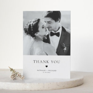 Modern Elegance Black Typography Wedding Thank You Card