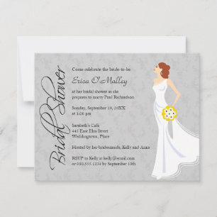 Modern Elegance Bridal Shower Grey Invitation