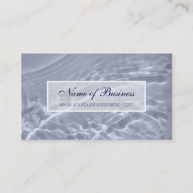 Modern Elegance Chic Silver Water Satin Business Card (Front)