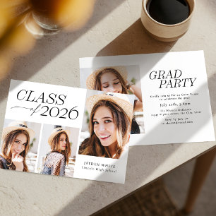 Modern Elegance Class of 2026 Photo Graduation Invitation