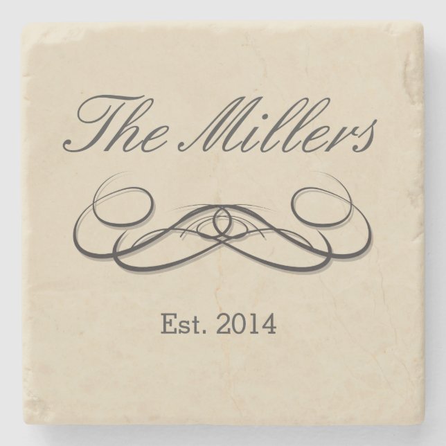 Modern Elegance Customisable Stone Coaster (Front)