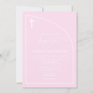 Modern Elegance Girl Baptism Invitation