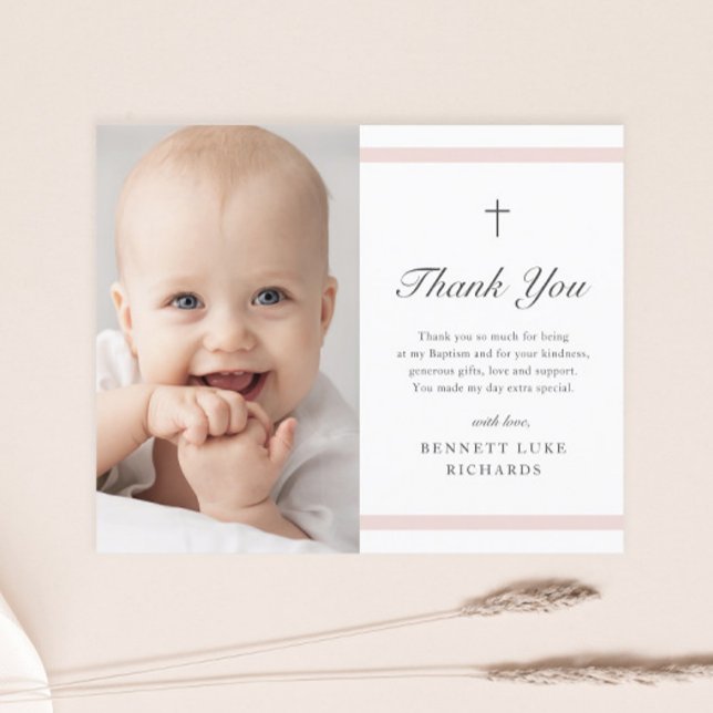 Modern Elegance Girls Baptism Thank You Postcard (Creator Uploaded)