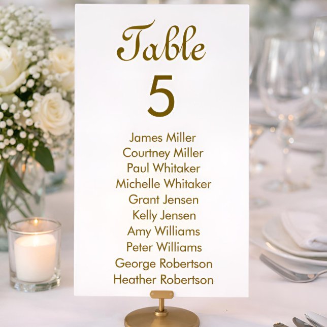 Modern Elegance Gold Table Number Seating (Creator Uploaded)