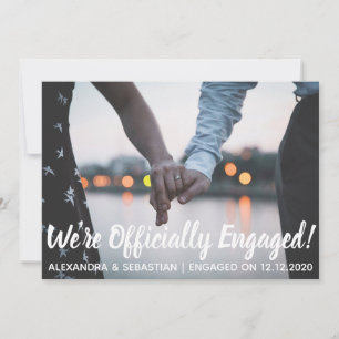 Modern Elegance Holiday Engaged Flat Holiday Card