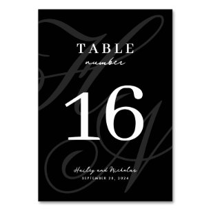 Modern Elegance Monogram Wedding Table Number