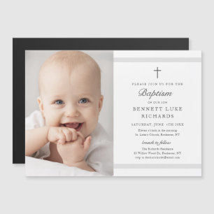 Modern Elegance Photo Baptism Invitation